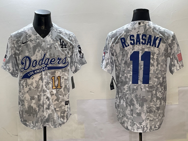 Men Los Angeles Dodgers #11 R Sasaki camo 2025 MLB nike jersey style 1->los angeles dodgers->MLB Jersey